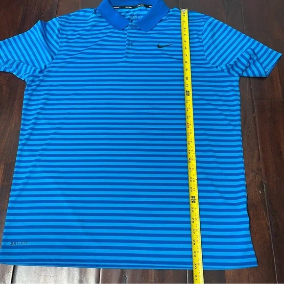 Nike Golf Polo Men’s XL Blue Stripes Dri-Fit - Picture 6 of 7